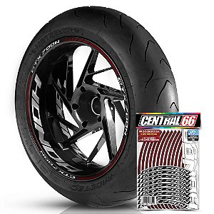 Adesivo Friso de Roda M1 +  Palavra CTX 700N + Interno G Honda - Filete Vinho