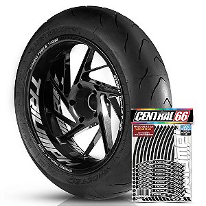 Adesivo Friso de Roda M1 +  Palavra SPEED TRIPLE T-509 + Interno G Triumph - Filete Preto