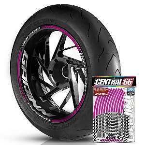Adesivo Friso de Roda M1 +  Palavra GR150P + Interno G Garinni - Filete Rosa