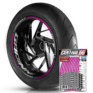 Adesivo Friso de Roda M1 +  Palavra GR125ST + Interno G Garinni - Filete Rosa