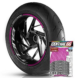 Adesivo Friso de Roda M1 +  Palavra LIGHTNING + Interno G Buell - Filete Rosa