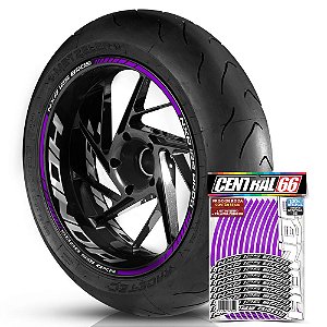 Adesivo Friso de Roda M1 +  Palavra NXR 125 BROS + Interno G Honda - Filete Roxo