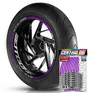 Adesivo Friso de Roda M1 +  Palavra MTX-150 + Interno G Motocar - Filete Roxo