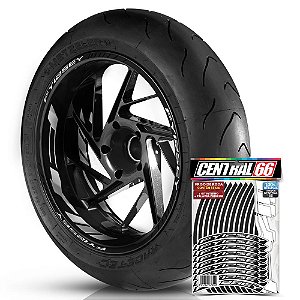Adesivo Friso de Roda M1 +  Palavra FY125EY + Interno G FYM - Filete Preto