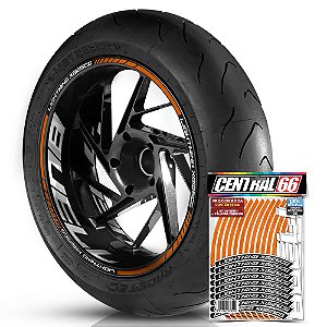 Adesivo Friso de Roda M1 +  Palavra LIGHTNING XB12SCG + Interno G Buell - Filete Laranja Refletivo