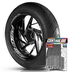 Adesivo Friso de Roda M1 +  Palavra PEGASSI BR + Interno G Pegassi - Filete Preto