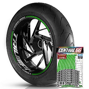 Adesivo Friso de Roda M1 +  Palavra TIGER 900 + Interno G Triumph - Filete Verde Refletivo