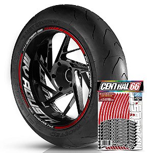 Adesivo Friso de Roda M1 +  Palavra F4 1078RR 312 + Interno G MV Agusta - Filete Vermelho Refletivo