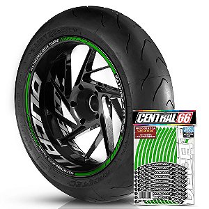 Adesivo Friso de Roda M1 +  Palavra MULTISTRADA 1200 S TOURING + Interno G Ducati - Filete Verde Refletivo