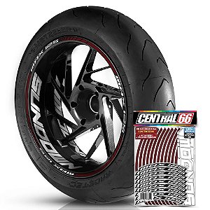 Adesivo Friso de Roda M1 +  Palavra MAX 125 + Interno G Sundown - Filete Vinho