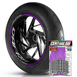 Adesivo Friso de Roda M1 +  Palavra FIDDLE lll 125 + Interno G Dafra - Filete Roxo