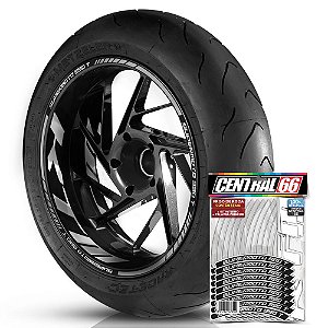 Adesivo Friso de Roda M1 +  Palavra SUPERMOTO 990 T + Interno G KTM - Filete Prata Refletivo