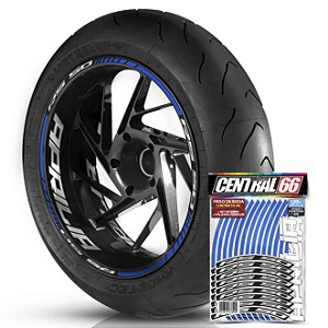 Adesivo Friso de Roda M1 +  Palavra RS 50 + Interno G Aprilia - Filete Azul Refletivo