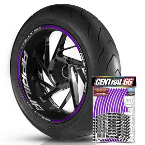 Adesivo Friso de Roda M1 +  Palavra RALLY 50 + Interno G Aprilia - Filete Roxo