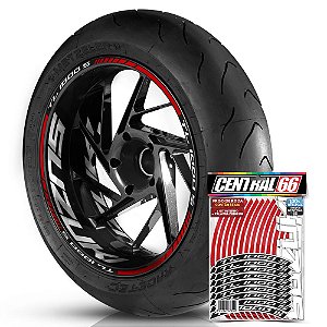 Adesivo Friso de Roda M1 +  Palavra TL 1000 S + Interno G Suzuki - Filete Vermelho Refletivo
