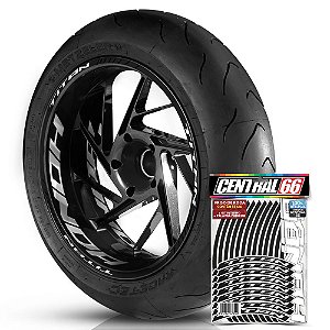 Adesivo Friso de Roda M1 +  Palavra TITAN + Interno G Honda - Filete Preto