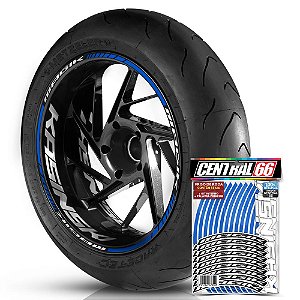 Adesivo Friso de Roda M1 +  Palavra MAGIK + Interno G Kasinski - Filete Azul Refletivo