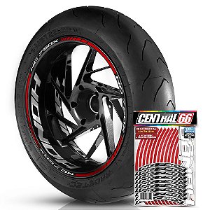 Adesivo Friso de Roda M1 +  Palavra NC 750X + Interno G Honda - Filete Vermelho Refletivo