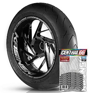 Adesivo Friso de Roda M1 +  Palavra COMET GT 650R V2POWER + Interno G Kasinski - Filete Prata Refletivo