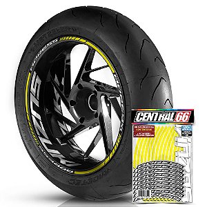 Adesivo Friso de Roda M1 +  Palavra ADRESS + Interno G Suzuki - Filete Amarelo