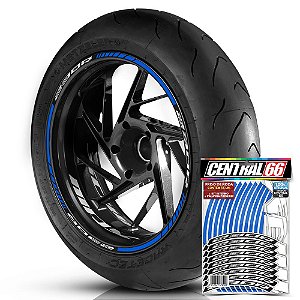 Adesivo Friso de Roda M1 +  Palavra 230R + Interno P MRX - Filete Azul Refletivo
