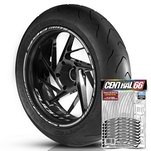 Adesivo Friso de Roda M1 +  Palavra 998 + Interno P Ducati - Filete Prata Refletivo