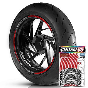 Adesivo Friso de Roda M1 +  Palavra BANDIT N-1250 + Interno P Suzuki - Filete Vermelho Refletivo