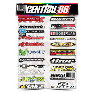 Cartela Individual Motocross M1 - PT5 Adesivos Stickers