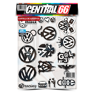 Cartela 18 de Adesivos Tuning Individual Stickers Moto Carro Bike