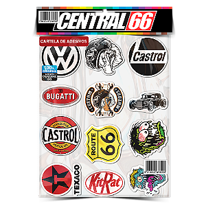 Cartela Individual Logos Antigos M1 - PT8 Adesivos Stickers