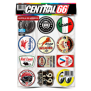 Cartela Individual Logos Antigos M1 - PT3 Adesivos Stickers