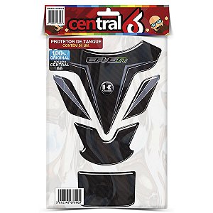 Tankpad Kawasaki ER-6n M1 - Preto/Prata Adesivo Protetor Resinado