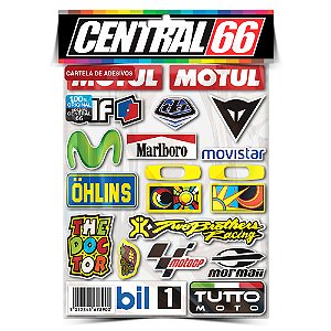 Cartela Adesivos Patrocinios Moto GP M1 P4 Ohlins Capacete