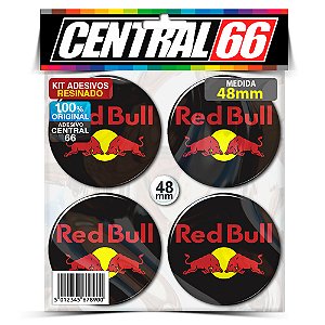 Kit 4 Adesivos Resinados Roda 48mm Red Bull