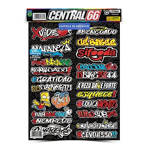 Cartela Adesivos Tuning M6 P1 Carro Moto Bike Notebook