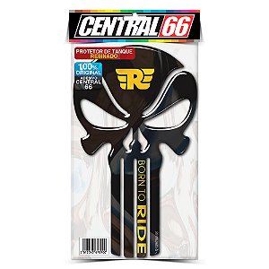 Tankpad Royal Enfield Adesivo Caveira Born Amarelo