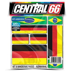 Kit 8 Adesivos Bandeiras Países Envernizado Alemanha