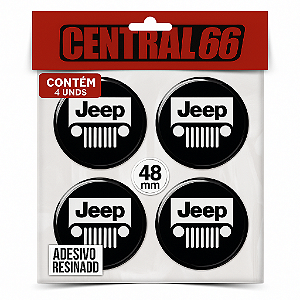 Kit 4 Adesivos Resinados Redondo de Roda 48 mm - Jeep