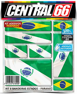 Kit 8 Bandeiras Estados (Resinado) - Paraná