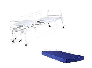 Kit Cama Hospitalar Fowler 150Kg C/ Rodizio e Colchão D28 - Salutem