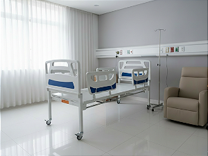 Cama Motorizada Fowler Altura Fixa Com Rodízios - Salutem Moveis Hospitalares