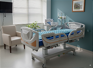 Kit Cama Motorizada Super Luxo e Colchão D28 + Brinde - Salutem Moveis Hospitalares