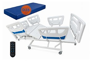 Kit Cama Motorizada Com Elevação de Altura e Colchão D28 + Brinde- Salutem moveis Hospitalares