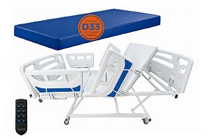 Kit Cama Motorizada Com Regulagem de Altura e Colchão D33 + Brinde- Salutem moveis Hospitalares