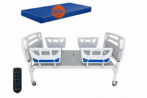 Cama Motorizada Fowler Altura Fixa e colchão D28 + Brinde - Salutem Moveis Hospitalares