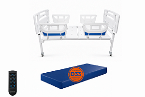 Cama Motorizada Fowler Altura Fixa e colchão D33 + Brinde - Salutem Moveis Hospitalares