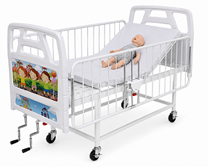 Cama Hospitalar Infantil Fowler Luxo 2 Manivelas Cabeceira e Peseira Injetadas Remanufaturada – Salutem
