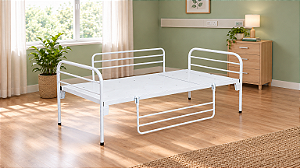 Cama Hospitalar Simples Sem Cabeceira Móvel e Grades S-0220 - Salutem