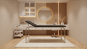 Maca/Mesa Para Massagem com Estrutura em Aço Inox - Salutem