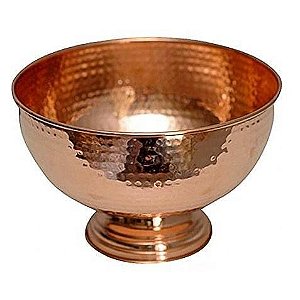 Bowl de Cobre Martelado 3 Litros - Com Pé